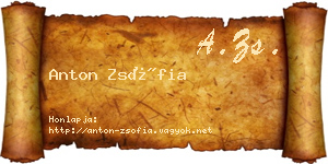 Anton Zsófia névjegykártya