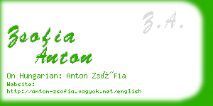 zsofia anton business card
